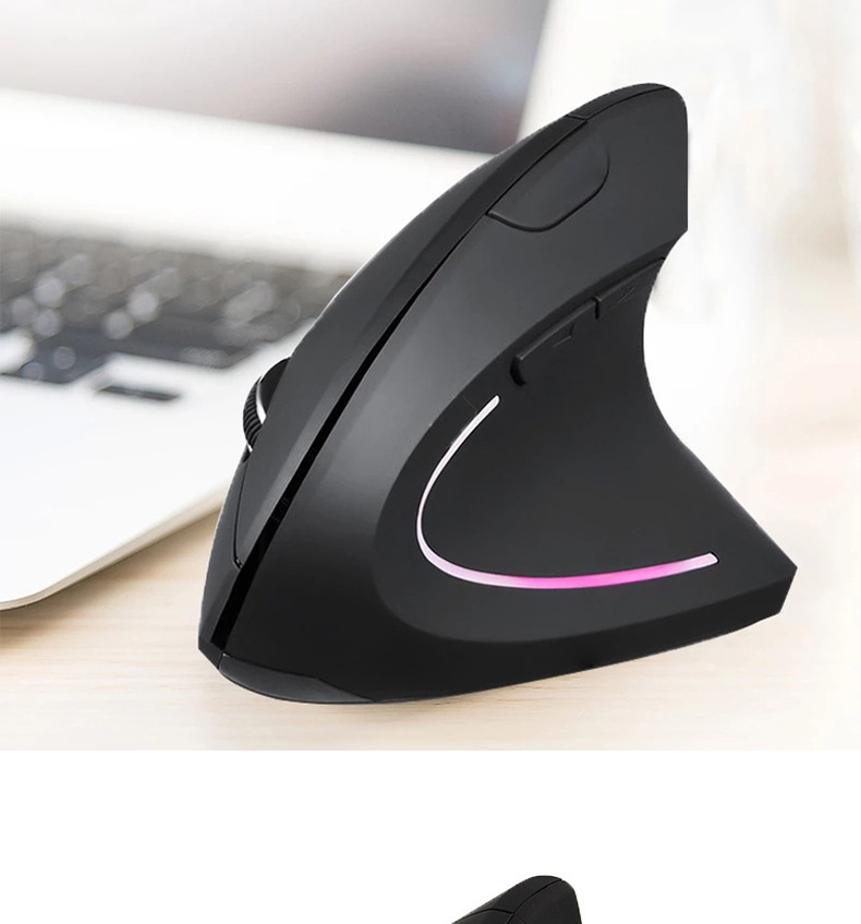 Ratón USB Inalámbrico Vertical Ergonómico Recargable Portátil PC Gamer ...