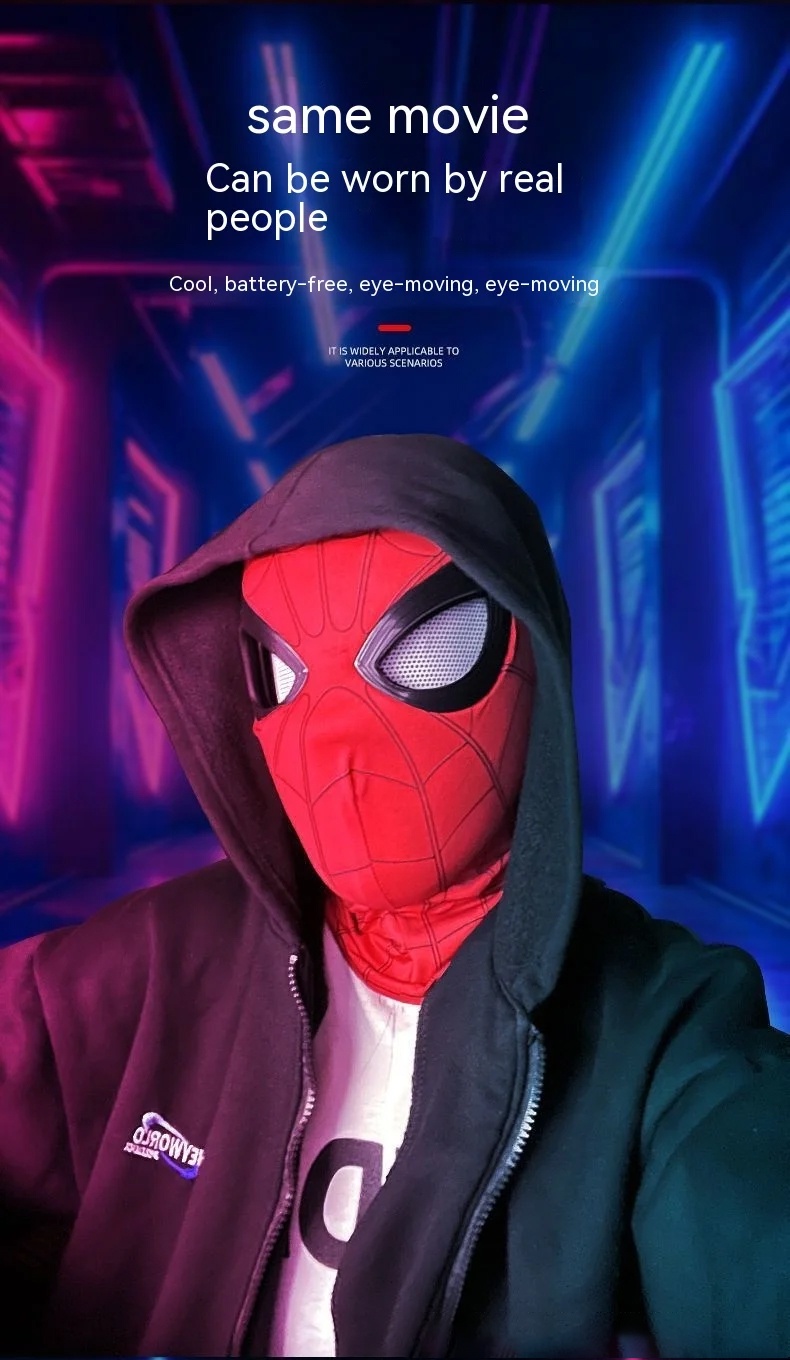 Maschera Ufficiosa Spider-Man Con Occhi Luci LED - Casco Cosplay Regalo