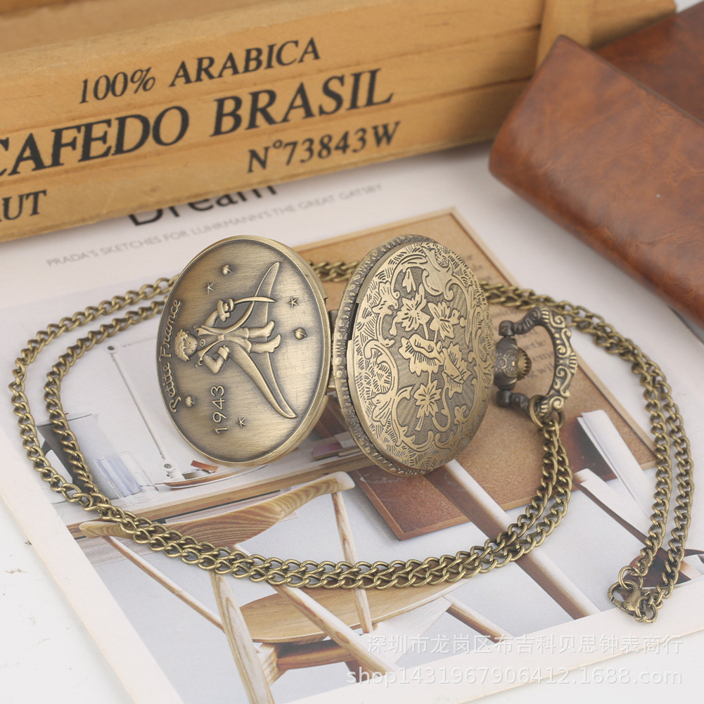 Clásico Retro Principito Tema De Cuarzo Reloj De Bolsillo