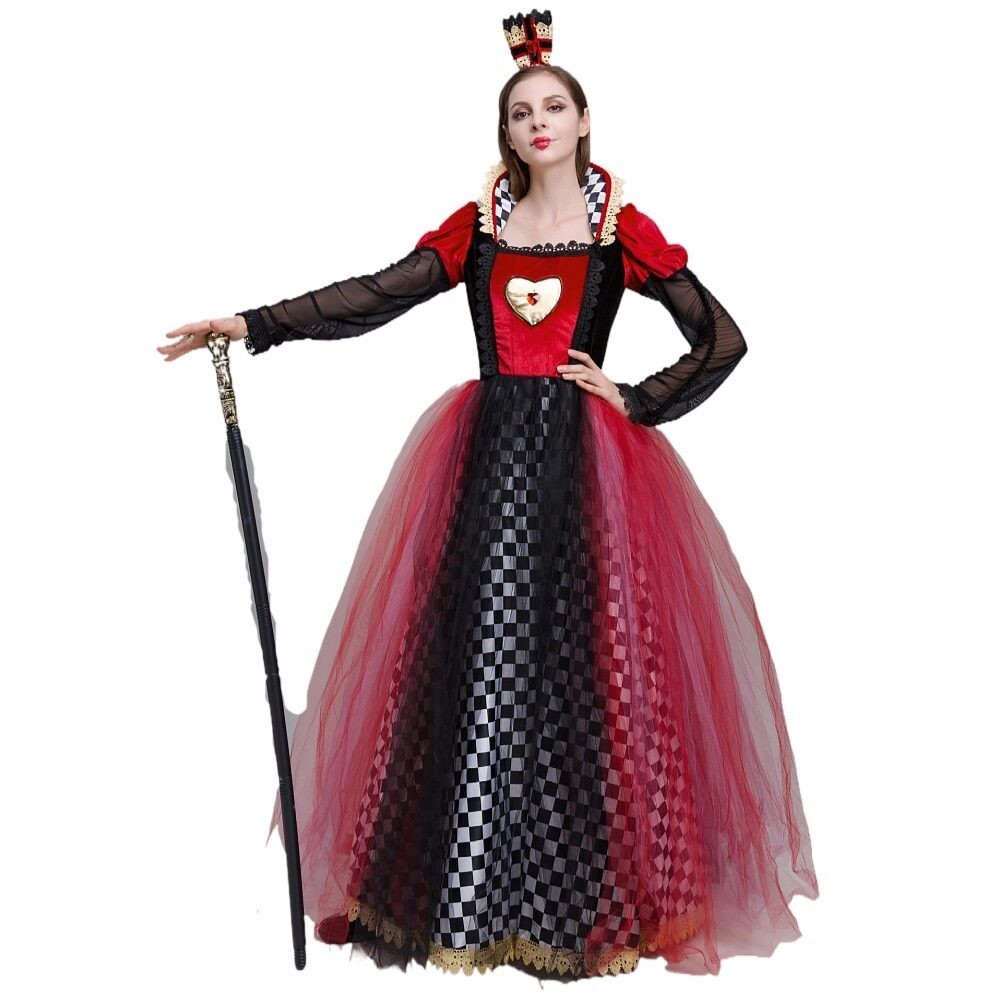 Alicia En El País De Las Maravillas Reina De Corazones Disfraz Para Mujeres  Poker Rojo Corazón Cosplay Vestido De Halloween Carnaval Vestidos De Fiesta  | Shopee México