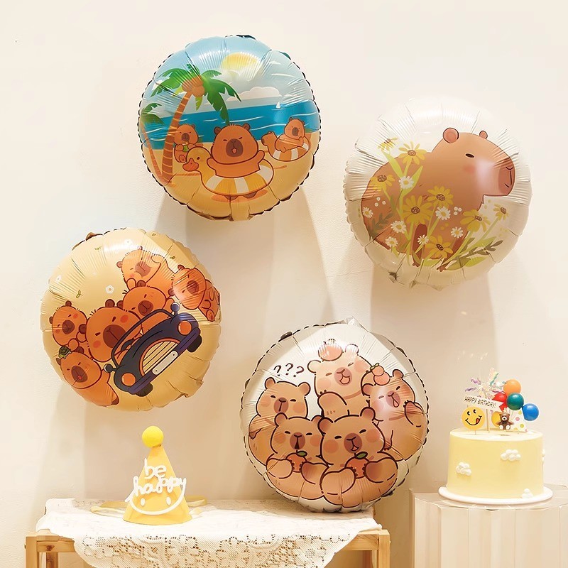 Decoración De Cumpleaños Capibara - 46 Piezas, Incluye Pancarta, Globos, Toppers, Para Fiesta Temática