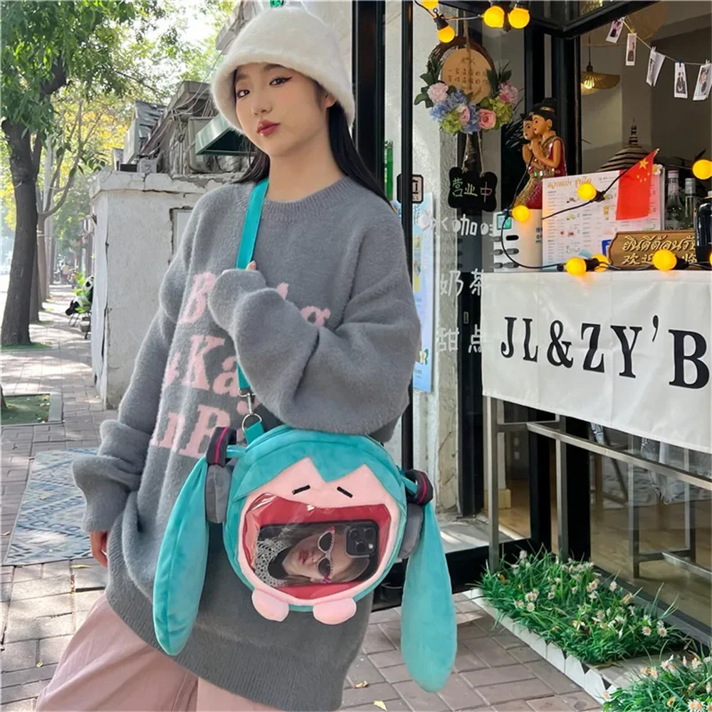 Mochila de Anime Kawaii Hatsune Miku para Cosplay felpa, bolso de bolso Ita para mujer, Shool, tudiante, hombre, bolso de hombro de terciopelo, chica, regalo - AliExprs 26