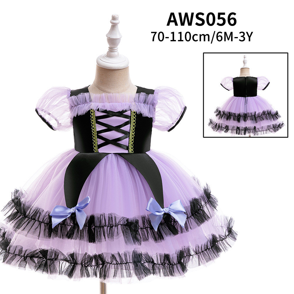 Vestido De Princesa Bruja Morada Y Negra Para Niñas, Vestido De ...