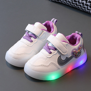 Zapatos deportivos para niños y niñas con luz LED luminosa, zapatos  deportivos para la escuela y niñas pequeñas (rojo, 18 meses)