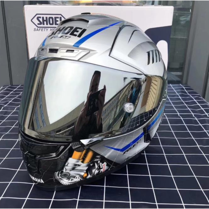 SHOEI X14 Casco De Cara Completa Yamaha 60 Aniversario Plata Motocicleta Montar crash Shopee Mexico