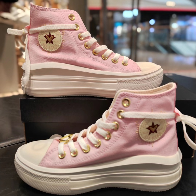 Converse Chuck Taylor All Star Move Hi Dia De San Valentin Zapatos De Lona De Suela Gruesa Para Mujeres De Peso Ligero Rosa Dorado Rojo Amor Bordado B93 Shopee Mexico