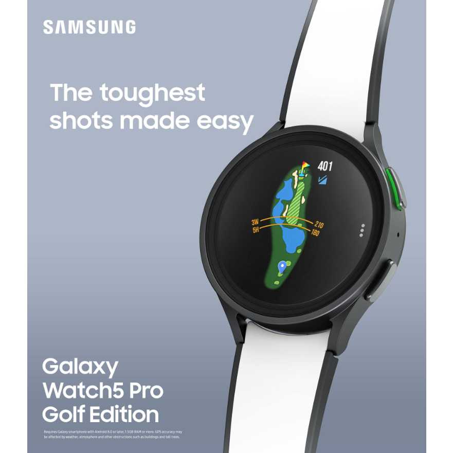 SAMSUNG Galaxy Watch 5 Pro Golf Edition Reloj Inteligente Bluetooth De 45 Mm Con Cuerpo Salud Fitness Y Rastreador De Sueno Bateria Mejorada Seguimiento GPS Mejorado Bisel Negro Con Banda Bicolor Shop...