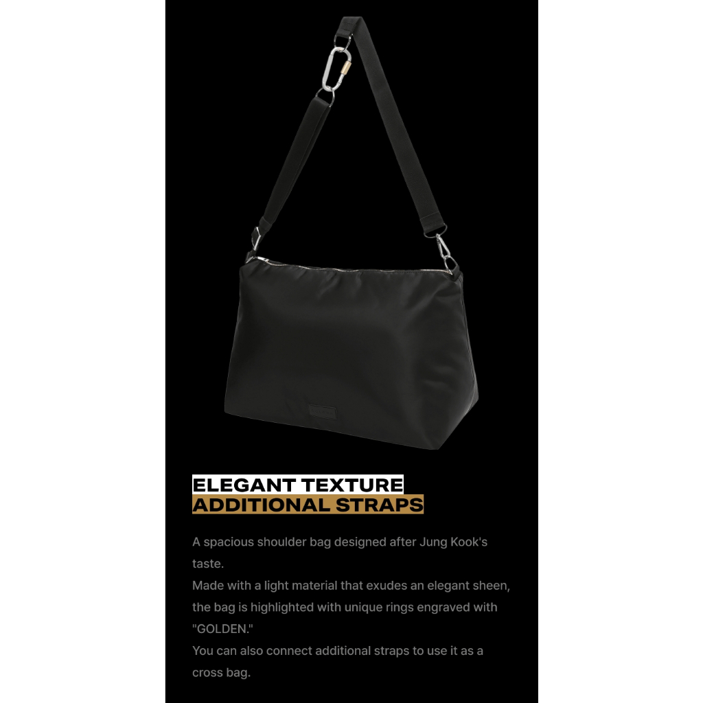 1st PO) BTS Jung Kook Golden Shoulder Bag | Shopee México