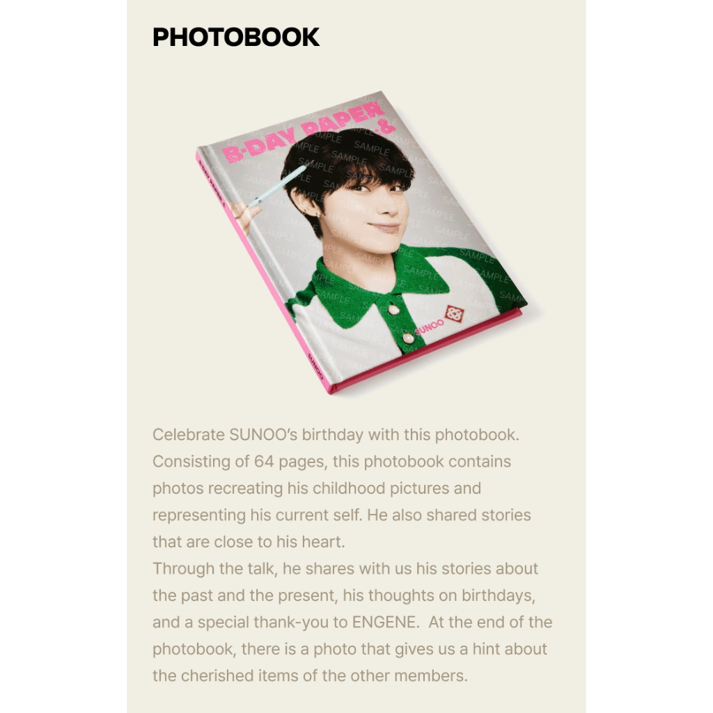 ENHYPEN [SUNOO] B-DAY PAPER | Shopee México