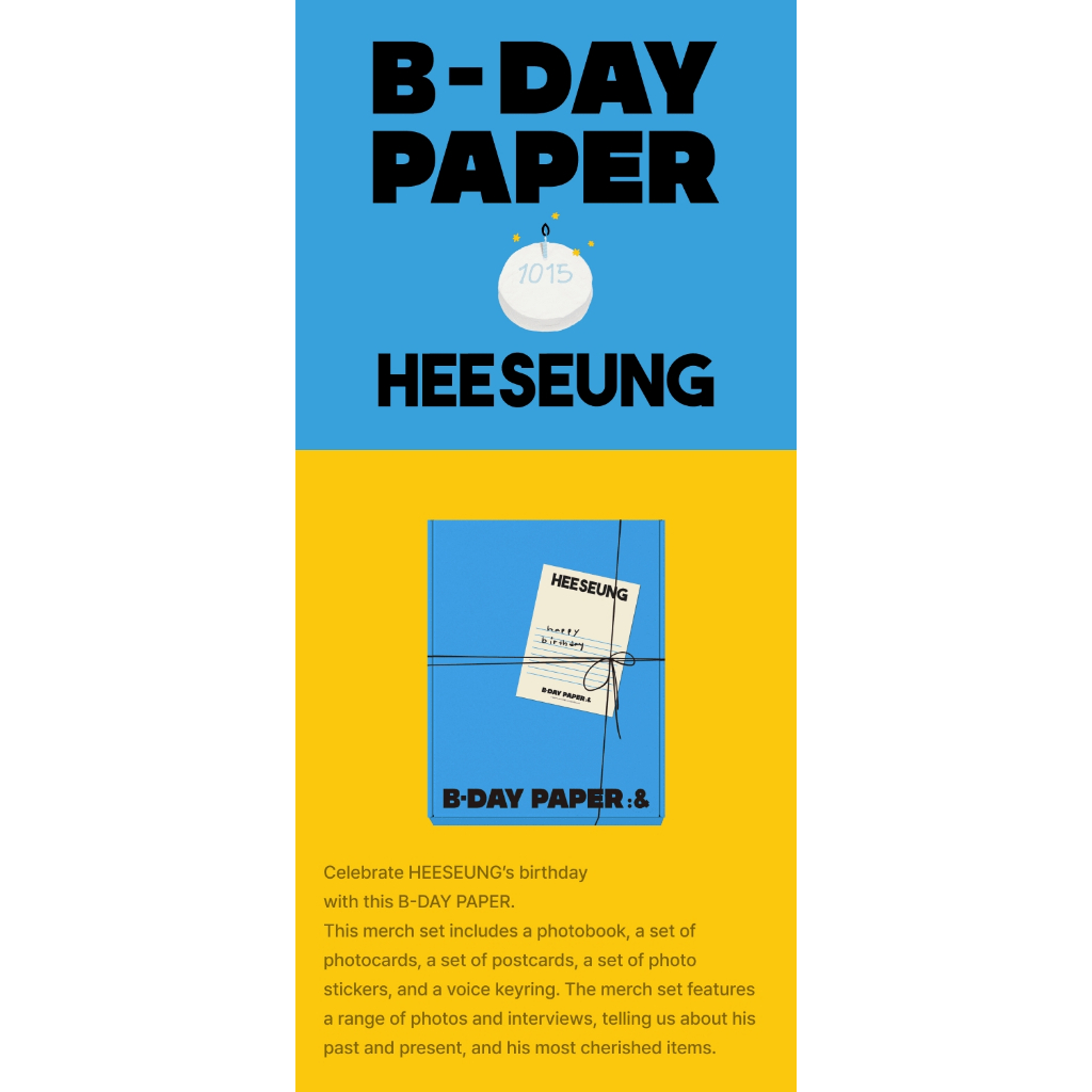 Enhypen [Heeseung] B-Day Paper | Shopee México