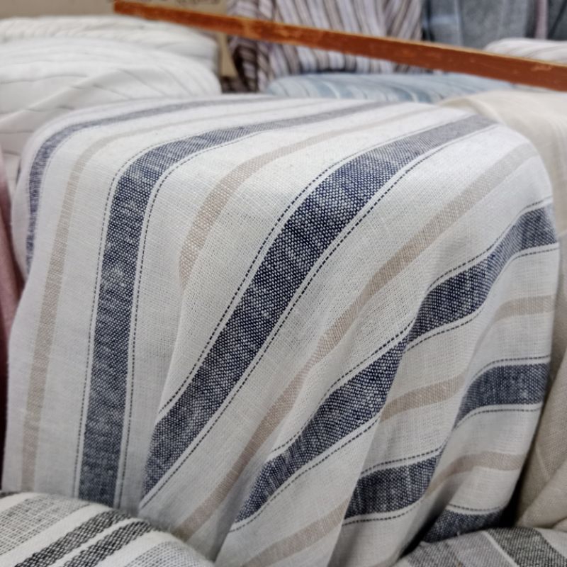 material De Lino A Rayas Por (50cm) | Shopee México