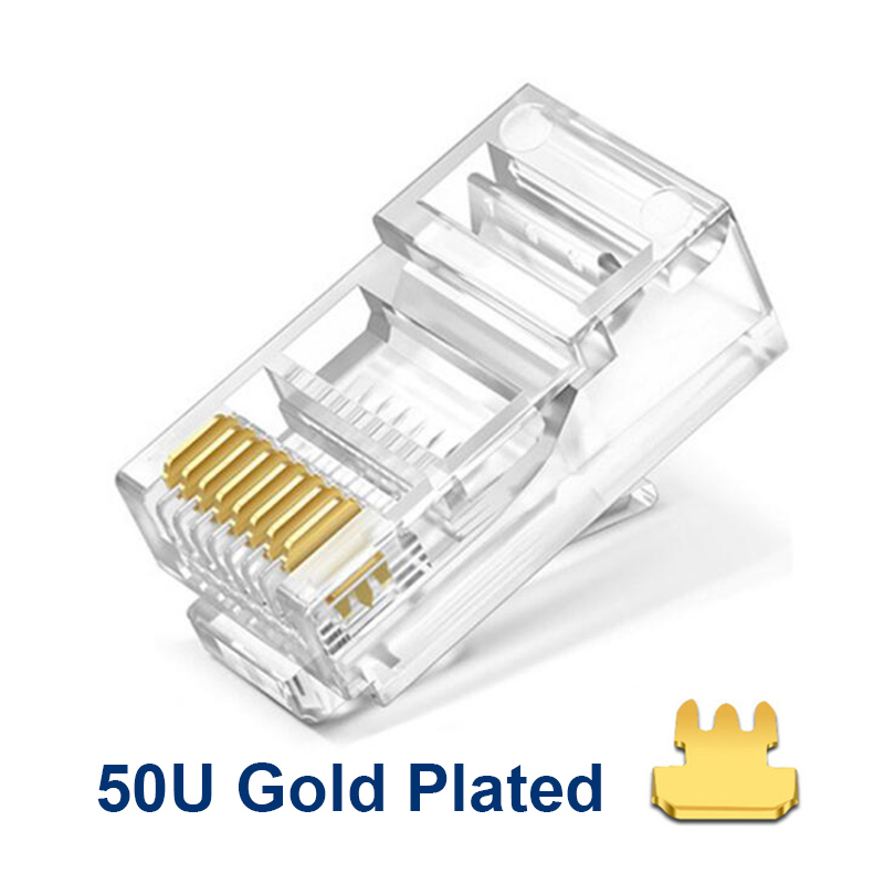 Red Cabeza De Cristal Cat6 Cat6e 100pcs RJ45 Módulo Conector Enchufe ...