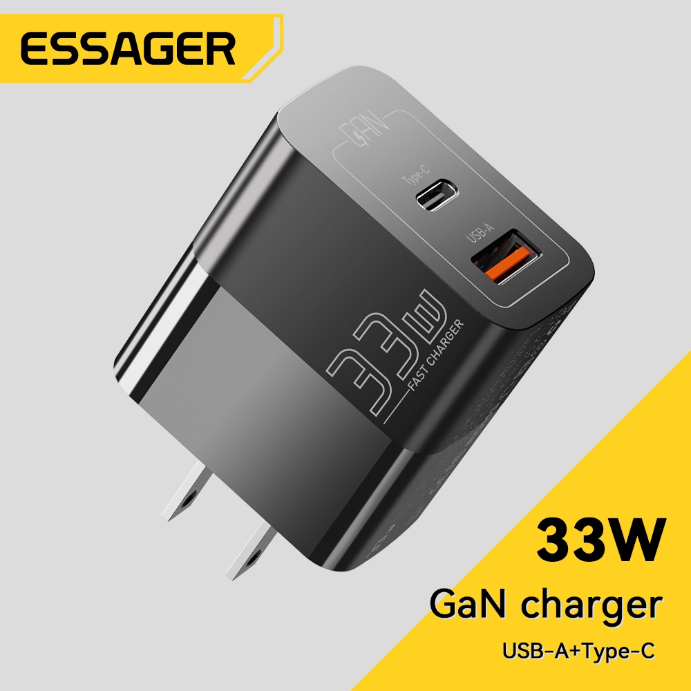 Essager-cargador rápido USB tipo C, 30W, QC PD 3,0, Mini adaptador portátil  de doble