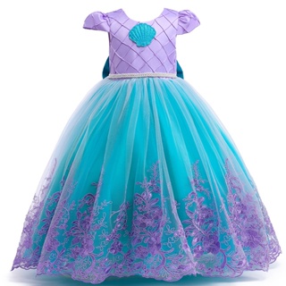 Vestido de la Sirenita Ariel para niñas, disfraz de Cosplay, ropa de fiesta  de cumpleaños, Carnaval, verano, 2022