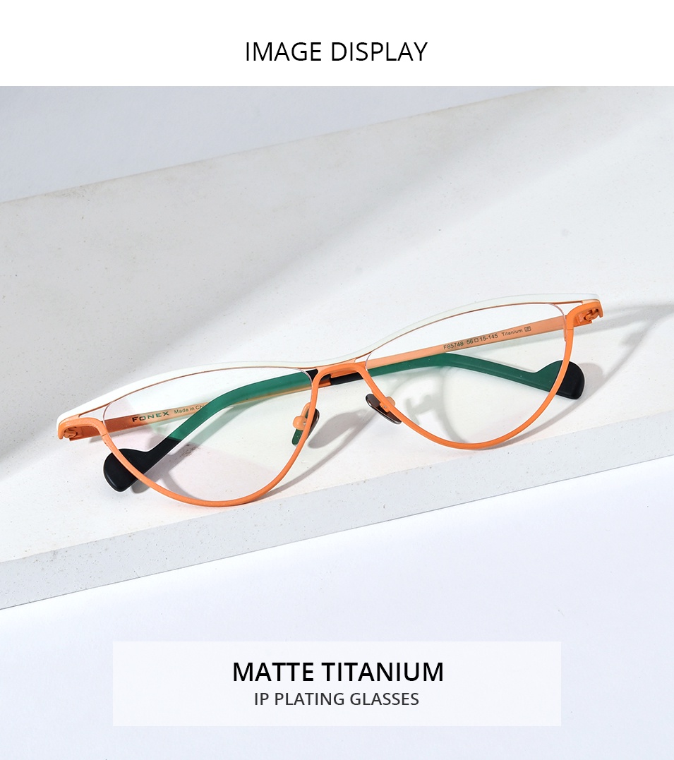 FONEX Puro Titanio Colorido Gafas Marco Mujeres Gato Hombres 2022